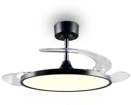 Reality Leuchten Deckenventilator Kasfjord Alu, Eisen, Stahl & Metall Schwarz