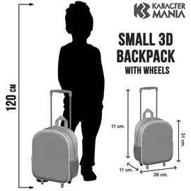 Karactermania One Piece Monkey-Kleiner Rucksack mit Rädern, Blau, 26 x 34 cm, Kapazität 12,5 L