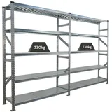 Proregal Fachbodenregal Metall 200x300x50cm Silber