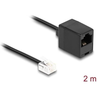 DeLock Telefonkabel RJ11 Stecker zu RJ45 Buchse schwarz 2 m