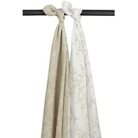 Meyco Pucktuch / Nuscheli, Swaddle 2er pack Branches Sand