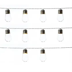 LED Deko Lichterkette 10 transparente Glühbirnen Batteriebetrieb
