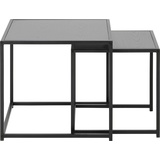 ACTONA GROUP Beistelltisch, (Set, 2 St.), Metallrahmen, Industrie-Look und quadratischer Form, Satz von 2 Stück, schwarz