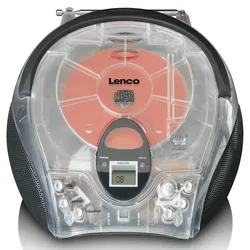 LENCO SCD-24TR Tragbares FM-Radio mit CD, Kopfhöreranschluss