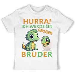 Shirtracer T-Shirt Hurra endlich großer Bruder – Ich werde großer Bruder – Ich bin großer Großer Bruder weiß 3/6 Monate