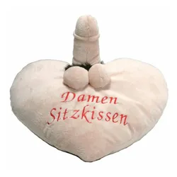 Damen-Sitzkissen aus Plüsch mit Penis u. Hoden