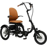 Sachsenrad E-Dreirad T6 Comfort mit tiefem Einstieg, Elektro Dreirad Faltbar, mit Differenzial, BIinker und Bremslicht, mit 7-Gang-Kettenschaltung - Schwarz