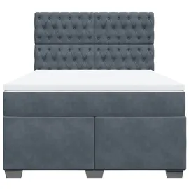 vidaXL Boxspringbett 140 x 200 cm Dunkelgrau