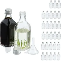 Relaxdays kleine Flaschen, Set, 50 ml, Glasflaschen zum Befüllen,