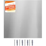 Vevor Küchenrückwand 76 x 76 cm aus Edelstahl, Wandschutz für Herd und Dunstabzugshaube mit Vorgebohrten Löchern, Robuste Rückwand Spritzschutz für Küche, Kochen und Praktische Aufbewahrung, Silber