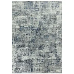 Kadima Design Teppich Velours Metallic-Glanz abstrakt | 120x170cm, 11mm Florhöhe | Dunkelblau | Robust & Pflegeleicht | Wohnzimmer | PARMA-Sorbolo