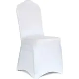 Set Mit 10 Weißen Spandex-stuhlhussen Für Esszimmer Und Wohnzimmer – Universelle Stretch-stuhlhussen Für Hochzeiten, Bankette Und Partys. – Crezuo