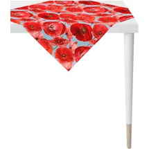 APELT Mitteldecke APELT "7702 SUMMERTIME, Sommerdeko, Sommer" Gr. 2, blau (blau, rot), B:100cm L:100cm, Baumwolle, Tischdecken, Mitteldecke, Digitaldruck