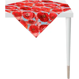 APELT Mitteldecke APELT "7702 SUMMERTIME, Sommerdeko, Sommer" Gr. 2, blau (blau, rot), B:100cm L:100cm, Baumwolle, Tischdecken, Mitteldecke, Digitaldruck
