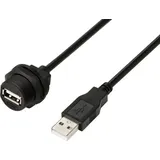 TRU Components TC-E13T-FU2-PWF/MU2-NWA-0,5PV-S USB 2.0-Kabel 0,5 m