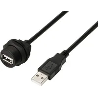 TRU Components TC-E13T-FU2-PWF/MU2-NWA-0,5PV-S USB 2.0-Kabel 0,5 m
