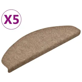 vidaXL Selbstklebende Treppenmatten 5 Stk. Creme 65x21x4cm Nadelvlies