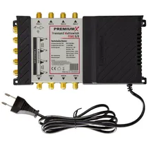 Premium X PremiumX PXMS 9/8 Multischalter mit Netzteil Multiswitch 2 SAT für 8 Teilnehmer Satverteiler Digital HDTV FullHD 4K UHD 8K