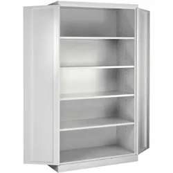 PROREGAL Stahlschrank Owl mit 4 Fachboden | HxBxT 192x110x58cm | Lichtgrau