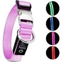 petsation Leuchthalsband Hundehalsband Pink M
