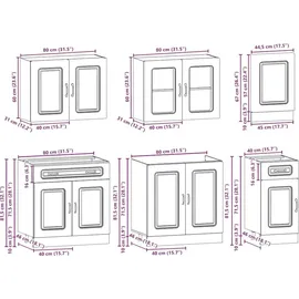 vidaXL Küchenschrank-Set Kalmar 7-tlg. Weiß