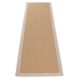 carpetfine Sisalteppich CARPETFINE "Sisal , auch als Läufer erhältlich", beige, B:80cm H:5mm L:400cm, Sisal, Teppiche, Sisalteppich, mit farbiger Bordüre, Anti Rutsch Rückseite, viele Größen, Wohnzimmer