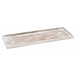 Spetebo Kerzentablett Vintage Holz Tablett shabby weiß – 50 x 17 cm, Vintage Tischdeko eckig – Deko Brett für Weihnachten Gestecke Hochzeit weiß