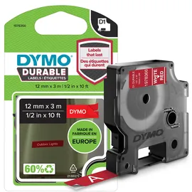 Dymo Hochleistungs-Etikettenband 1978366 Weiß/Rot 12 mm x 3 m 1 St.