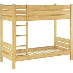 Erst-Holz Etagenbett Massivholz Kiefer natur 80x190 Stockbett Hochbett teilbar Rollrost 60.16-08-190T100