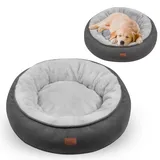 EvcgoX Hundebett flauschig,Hundekorb- Ø80 cm Donut Hundekissen,waschbare Hundekorb,Hundebett für mittelgroße und große Hunde Doppelseitiges Hundekissen für alle Jahreszeiten (Grau)