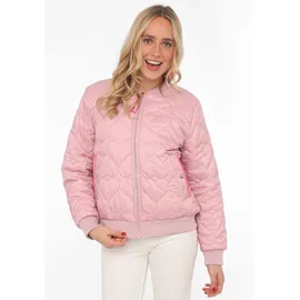 Zwillingsherz Bomberjacke "Be Happy", Damen, Gr. S, rosa, Steppware, Obermaterial: 100% Polyester, regular fit kurz, angesetztes Bündchen, Jacken Bomberjacke, modisch, Kontrastdetails, regular fit, langärmelig, mit Herzsticker