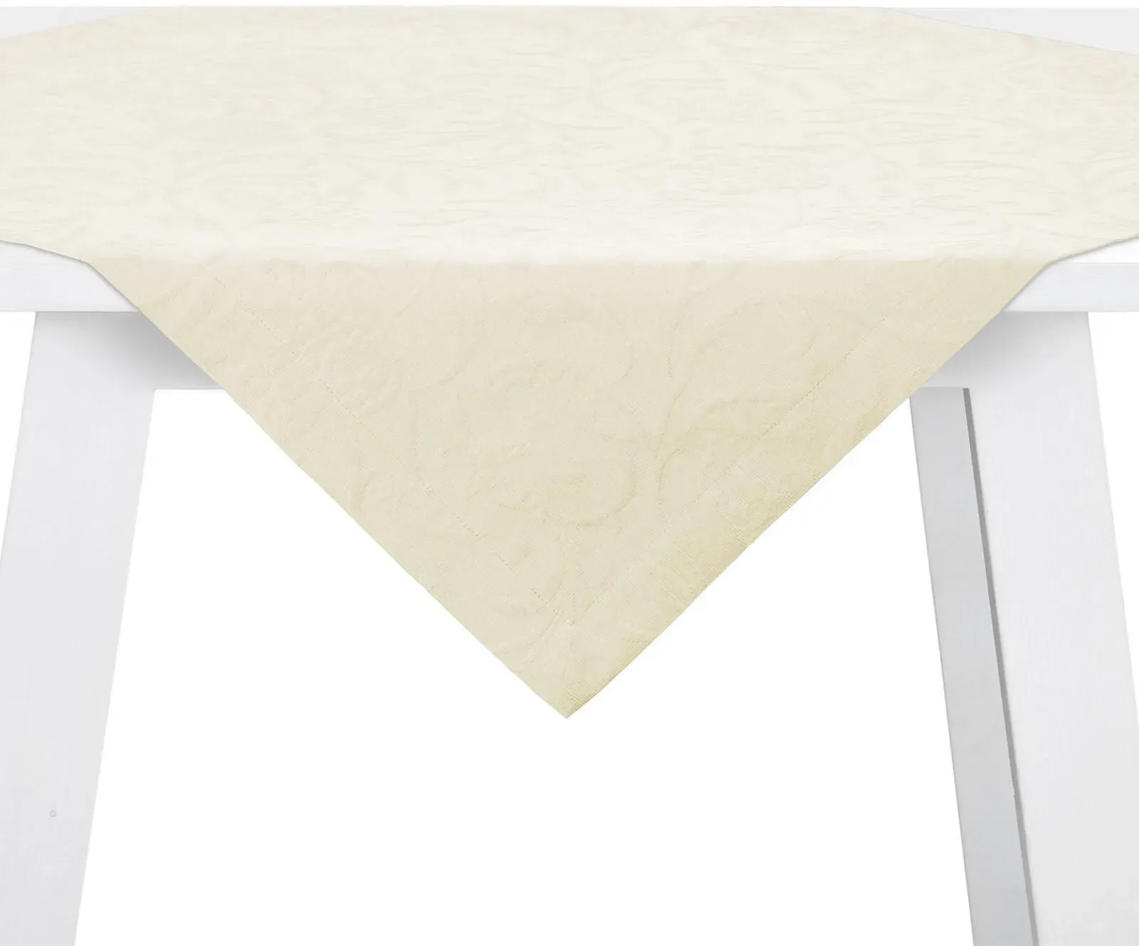 Pichler Tischwäsche Cordoba Mitteldecke 100x100 cm | perle - weiß