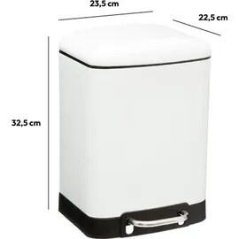 5 five simply smart Abfalleimer 6 l Weiß
