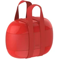 Alessi Food à Porter | SA02 G - dreiteilige Brotbox aus Thermoplastik-Kunststoff, rot.,10 cm