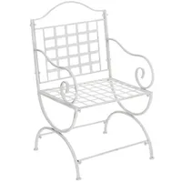 TPFGarden Gartenstuhl, Weiß, Metall, 56x53x92 cm, Gartenmöbel, Gartenstühle, Gartenstühle