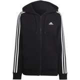 adidas Damen Kapuzenjacke Essentials 3-Streifen French Terry Regular schwarz