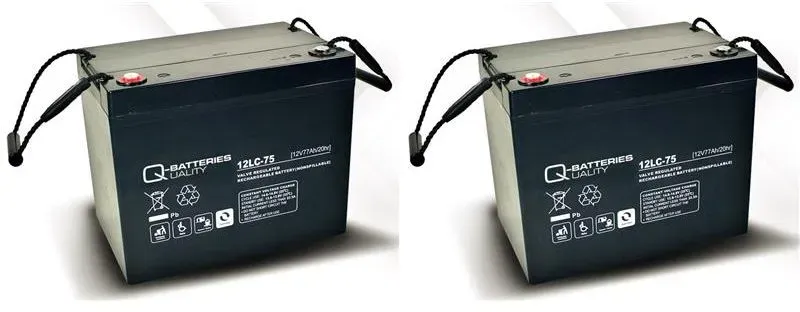 Ersatzakku für Meyra Optimus 2 St. Q-Batteries 12LC-75 / 12V - 77Ah Blei Akku Zyklentyp AGM VRLA