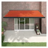vidaXL Markise Einziehbar Orange und Braun 4,5x3 m Stoff und Aluminium