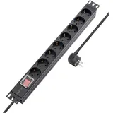 Sygonix Steckdosenleiste 19 Zoll 8fach 1,80 m Schwarz 1 St.