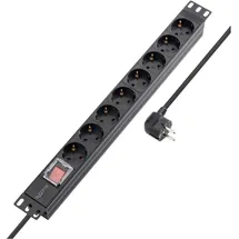 Sygonix Steckdosenleiste 19 Zoll 8fach 1,80 m Schwarz 1 St.