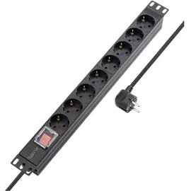 Sygonix Steckdosenleiste 19 Zoll 8fach 1,80 m Schwarz 1 St.