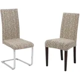 Beautex Stuhlhusse Universal Stretch Stuhlhussen, elastische Husse Bi-Elastic, Marmor beige