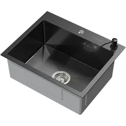 ML-Design Edelstahl Küchenspüle Spülbecken Einbauspüle mit Seifenspender Ablaufgarnitur