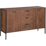 Beliani Sideboard 123 x 78 x 39 cm Dunkelbraun / Schwarz
