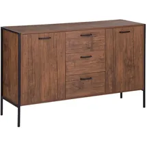 Beliani Sideboard 123 x 78 x 39 cm Dunkelbraun / Schwarz