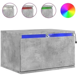 vidaXL Wand-Nachttische mit LED-Leuchten 2 Stk. Betongrau