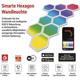 EMOS Smart Hexagon Wandleuchte (10 Stk) 1,5m Kabel Weiß