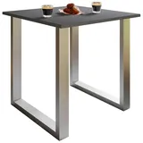 VCM Esstisch Anthrazit, Silber, Metall, Holzwerkstoff, U-Form, 80x76x80 cm, Esszimmer, Tische, Esstische