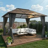Gunji® Großzelt 3x3/3x4m für Garten und Veranstaltungen,Pavillon mit Hartdach
