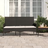 Rantry Gartenbank 3-Sitzer mit Kissen Sitzbank mit Rückenlehne Rattanbank Terrassenbank Möbel Parkbank SitzbankGartenmöbel Balkonmöbel Schwarz Poly Rattan